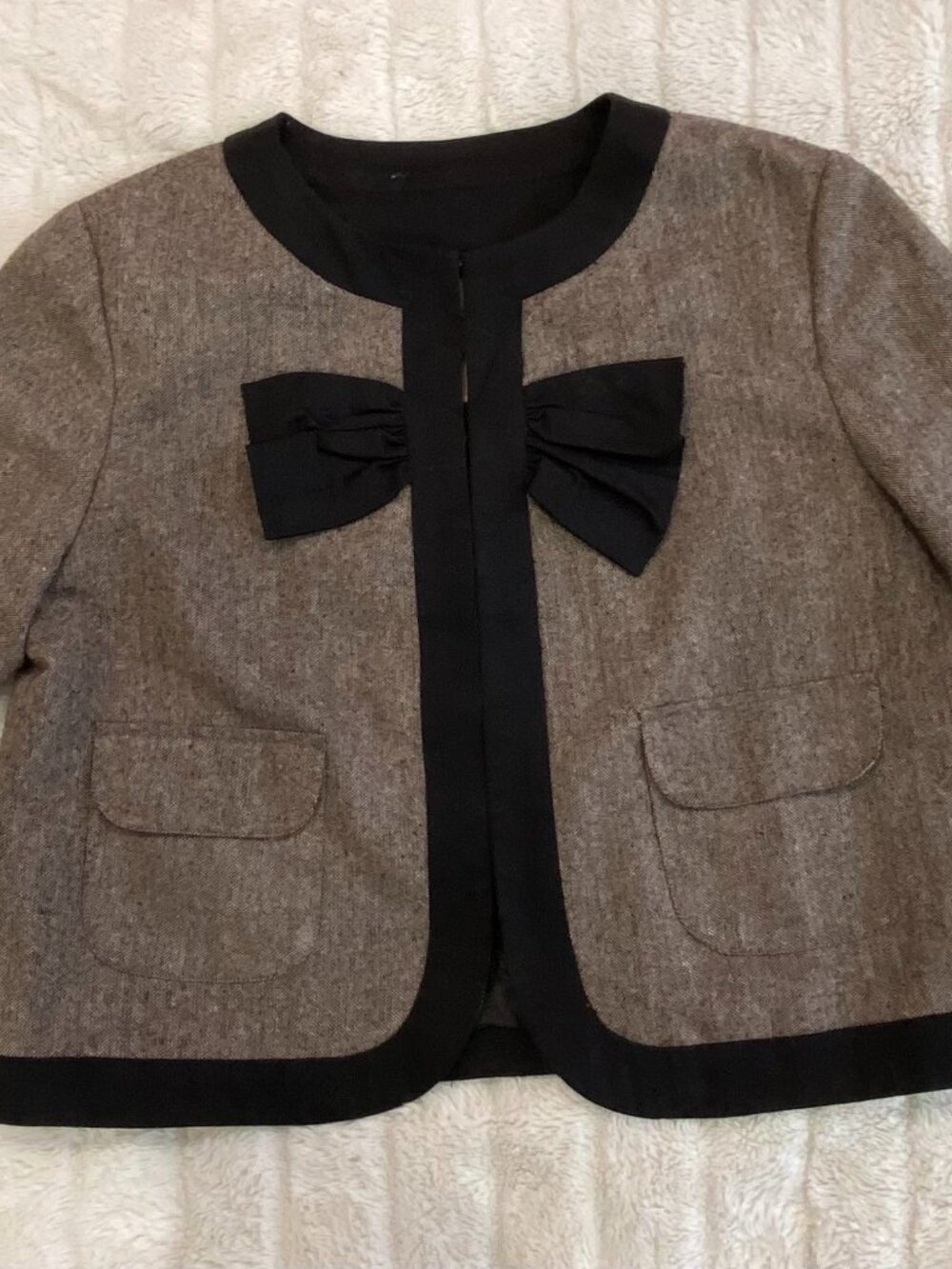 Anthropologie Bow Tweed Jacket